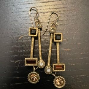 Vintage Patricia Locke Gold Tone Earrings with Swarovski Crystals